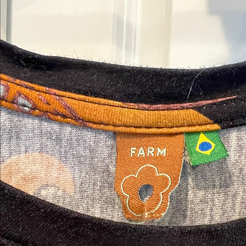 Farm Rio Floral Black and Pink Women's T-Shirt Dress - Picture 2 of 6